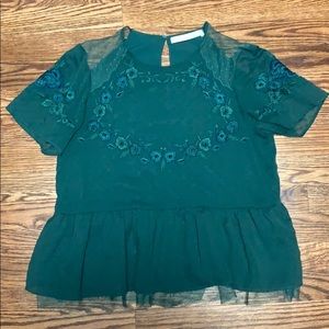 Zara Trafaluc Collection Green Blouse